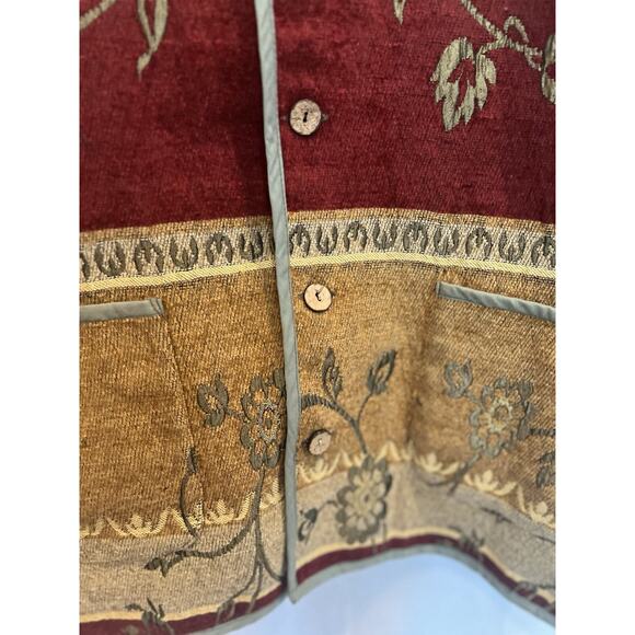 Vintage Tally Ho Womens Reversible Tapestry Jacket Size L Cabin Rustic Western - Picture 6 of 13